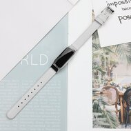 Fitbit Luxe - Leren bandje - Maat: Small - Wit