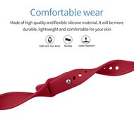 Fitbit Inspire 1 / HR / Ace 2 siliconen bandje - Maat: Large - Wijnrood