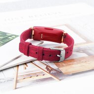 Fitbit Inspire 1 / HR / Ace 2 Canvas nylon bandje - Maat: Large - Rood