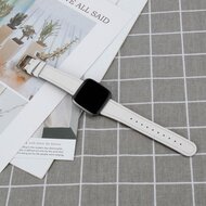 Fitbit Versa 3/4 &amp; Sense 1/2 leren bandje - Wit