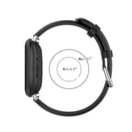 Fitbit Versa 3/4 &amp; Sense 1/2 leren bandje - Donkerblauw