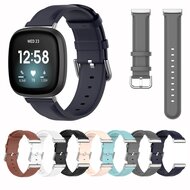 Fitbit Versa 3/4 &amp; Sense 1/2 leren bandje - Donkerblauw
