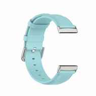 Fitbit Versa 3/4 &amp; Sense 1/2 leren bandje - Lichtblauw