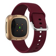 Fitbit Versa 3 &amp; 4 / Sense 1 &amp; 2  - Siliconen bandje - Wijnrood