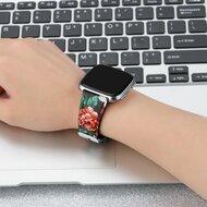 Fitbit Versa 1 / 2 &amp; Lite leren bandje - Bloemenprint