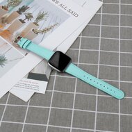 Fitbit Versa 1 / 2 &amp; Lite leren bandje - Blauwgroen