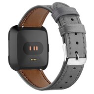 Fitbit Versa 1 / 2 &amp; Lite leren bandje - Grijs