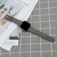 Fitbit Versa 1 / 2 &amp; Lite leren bandje - Grijs