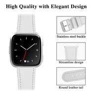 Fitbit Versa 1 / 2 &amp; Lite leren bandje - Wit