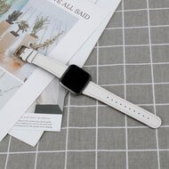 Fitbit Versa 1 / 2 &amp; Lite leren bandje - Wit