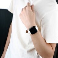 Fitbit Versa 1 / 2 &amp; Lite leren bandje - Wit