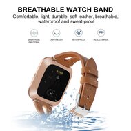 Fitbit Versa 1/ 2 &amp; Lite  bandje TPU leer - Bruin