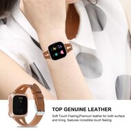 Fitbit Versa 1/ 2 &amp; Lite  bandje TPU leer - Bruin