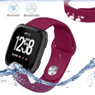 Fitbit Versa 1 / 2 &amp; Lite siliconen bandje - Maat: Large - Wijnrood