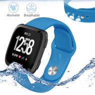 Fitbit Versa 1 / 2 &amp; Lite siliconen bandje - Maat: Large - Blauw