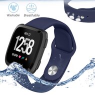 Fitbit Versa 1 / 2 &amp; Lite siliconen bandje - Maat: Large - Donkerblauw