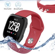Fitbit Versa 1 / 2 &amp; Lite  siliconen bandje - Maat: Small - Rood