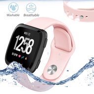 Fitbit Versa 1 / 2 &amp; Lite  siliconen bandje - Maat: Small - Roze