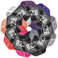 Siliconen Bandje Geventileerd Fitbit Versa 1 / 2 &amp; Lite - Zwart