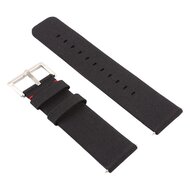 Canvas nylon bandje Fitbit Versa 1 / 2 &amp; Lite  - Zwart