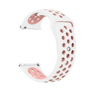 Fitbit Versa 1 / 2 &amp; Lite sportbandje - Maat: Large - Wit + Roze