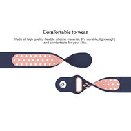 Fitbit Versa 1 / 2 &amp; Lite sportbandje - Maat: Large - Blauw + Roze