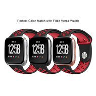 Fitbit Versa 1 / 2 &amp; Lite sportbandje - Maat: Large - Zwart + Rood