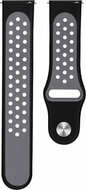 Fitbit Versa 1 / 2 &amp; Lite sportbandje - Maat: Large - Zwart + grijs