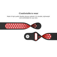 Fitbit Versa 1 / 2 &amp; Lite sportbandje - Maat: Small - Zwart + Rood