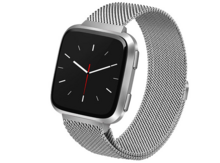 Fitbit Versa 1 / 2 &amp; Lite milanese bandje - Maat: Large - Zilver