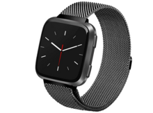 Fitbit Versa 1 / 2 &amp; Lite milanese bandje - Maat: Large - Zwart