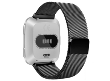 Fitbit Versa 1 / 2 &amp; Lite milanese bandje - Maat: Large - Zwart