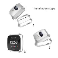 Fitbit Versa Lite Soft TPU case (volledig beschermd) - Zilver