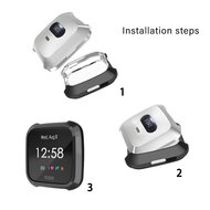 Fitbit Versa Lite Soft TPU case (volledig beschermd) - Zwart