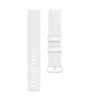 Fitbit Charge 3 &amp; 4 siliconen diamant pattern bandje - Maat: Small - Wit