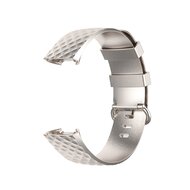 Fitbit Charge 3 &amp; 4 siliconen diamant pattern bandje - Maat: Small - Champagne goud