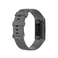Fitbit Charge 3 &amp; 4 siliconen diamant pattern bandje - Maat: Small - Grijs