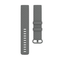 Fitbit Charge 3 &amp; 4 siliconen diamant pattern bandje - Maat: Small - Grijs