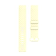Fitbit Charge 3 &amp; 4 siliconen diamant pattern bandje - Maat: Large - Lichtgeel