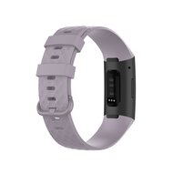 Fitbit Charge 3 &amp; 4 siliconen diamant pattern bandje - Maat: Large - Lichtpaars