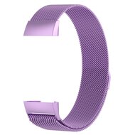 Fitbit Charge 3 &amp; 4 milanese bandje - Maat: Large - Lichtpaars