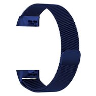 Fitbit Charge 3 &amp; 4 milanese bandje - Maat: Large - Donkerblauw