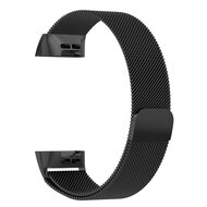 Fitbit Charge 3 &amp; 4 milanese bandje - Maat: Large - zwart