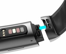 Fitbit Charge 3 &amp; 4 milanese bandje - Maat: Large - zwart