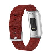 Fitbit Charge 3 &amp; 4 nylon bandje - Donker rood