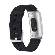 Fitbit Charge 3 &amp; 4 nylon bandje - Zwart
