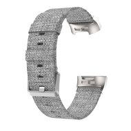 Fitbit Charge 3 &amp; 4 nylon bandje - Grijs