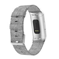 Fitbit Charge 3 &amp; 4 nylon bandje - Grijs