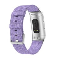 Fitbit Charge 3 &amp; 4 nylon bandje - Licht paars