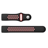 Fitbit Charge 3 &amp; 4 siliconen DOT bandje - Rood / Zwart Maat: Small